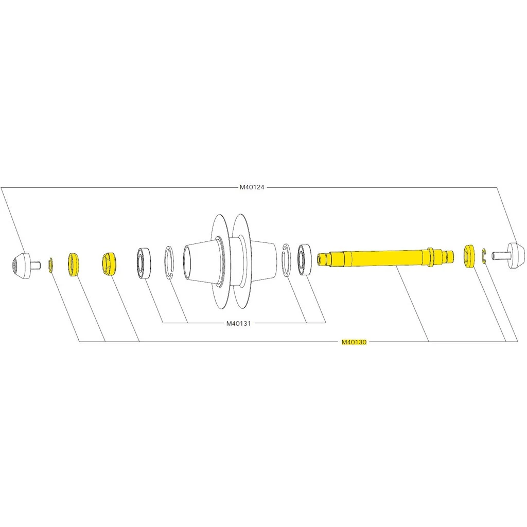 Mavic IO Axle + Setting Screw For Front Wheel Track Hub - M40130 2 Mavic IO Axle + Setting Screw For Front Wheel Track Hub - M40130 - Image 2