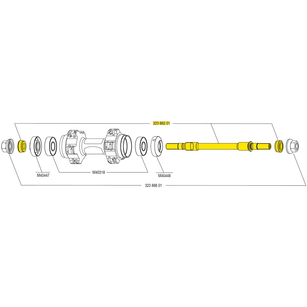 Mavic Rear Wheel Axle + Frame End Stop For Ellipse 2001 - 32386201 1 Mavic Rear Wheel Axle + Frame End Stop For Ellipse 2001 - 32386201