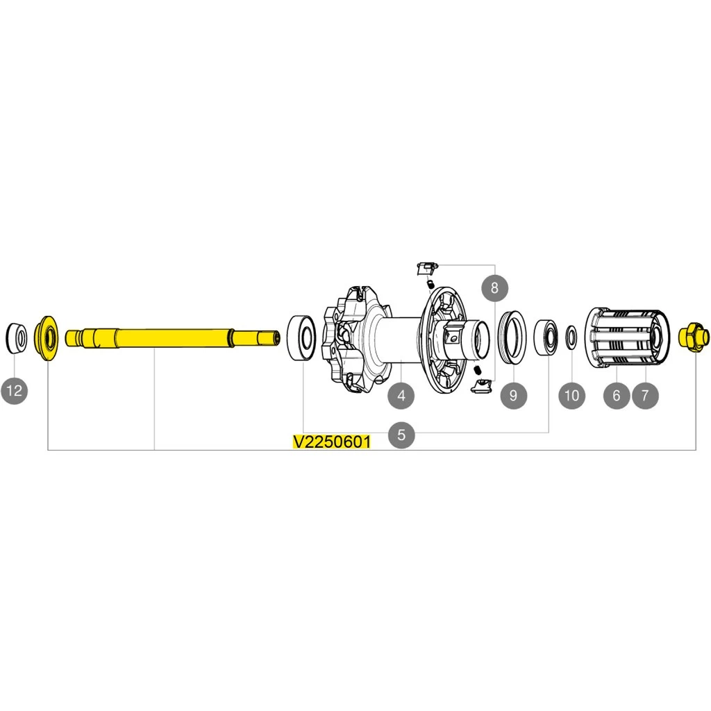 Mavic Rear Wheel Axle For Ksyrium Pro Disc IS 6-Bolt From 2015 - V2250601 1 Mavic Rear Wheel Axle For Ksyrium Pro Disc IS 6-Bolt From 2015 - V2250601