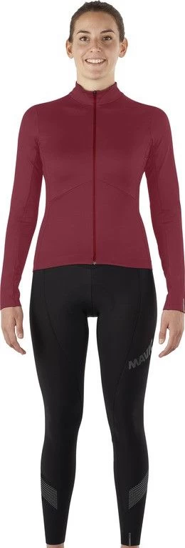 Mavic Sequence Thermo Women's Long Sleeve Jersey Bordeau 2 Mavic Sequence Thermo Women's Long Sleeve Jersey Bordeau - Image 2